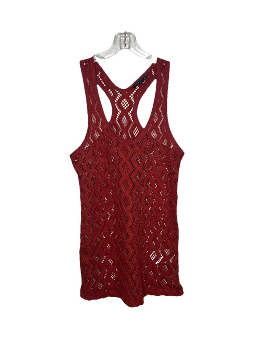 Banana Republic XS Rust Crochet Lace Tank Top Racerback Open Knit Boho Festival